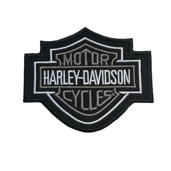 Harley Davidson Grey Embroidered Patch - Picture 1 of 4